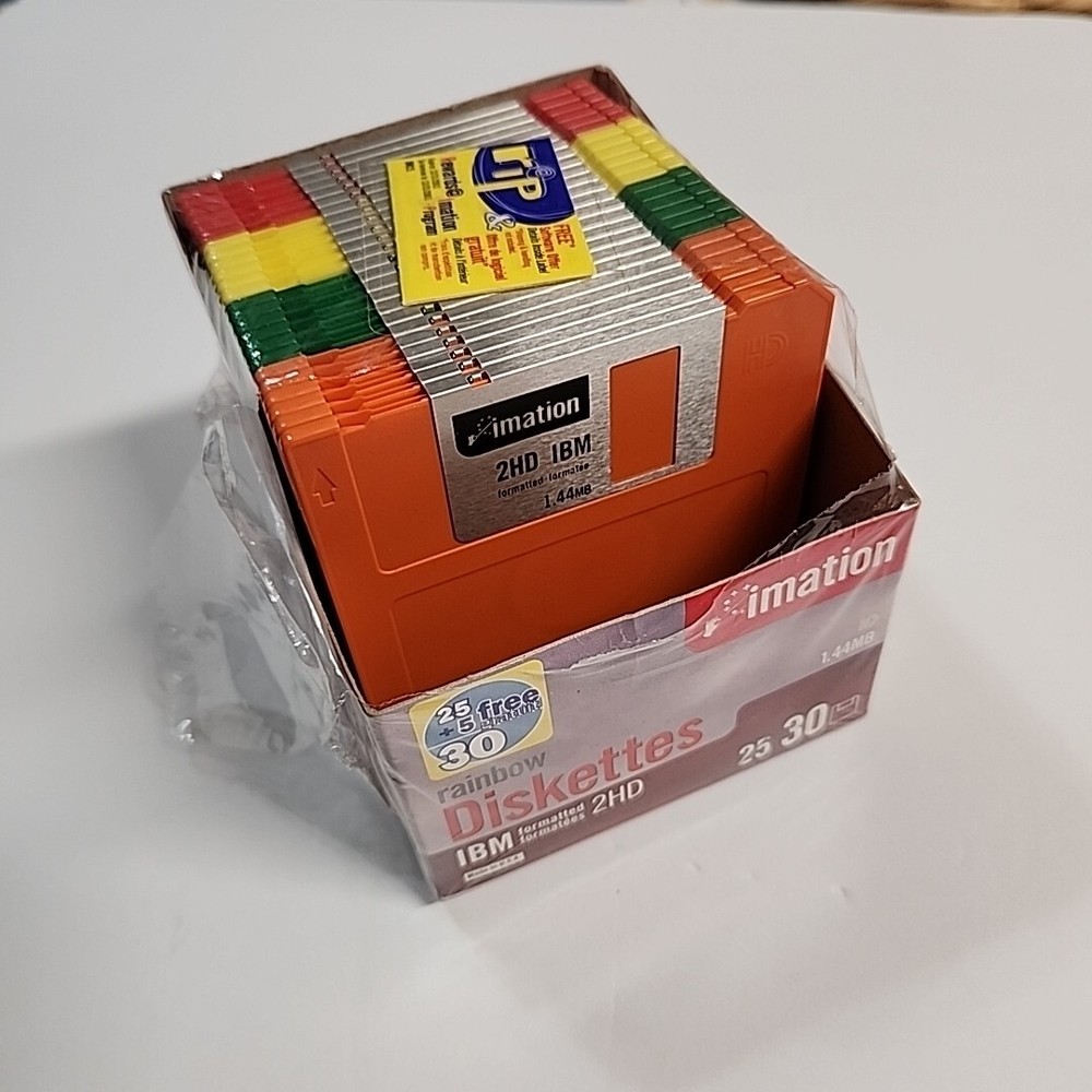 Imation 3.5" DS Floppy Disks Diskettes 20 Pack IBM Formatted 1.44MB