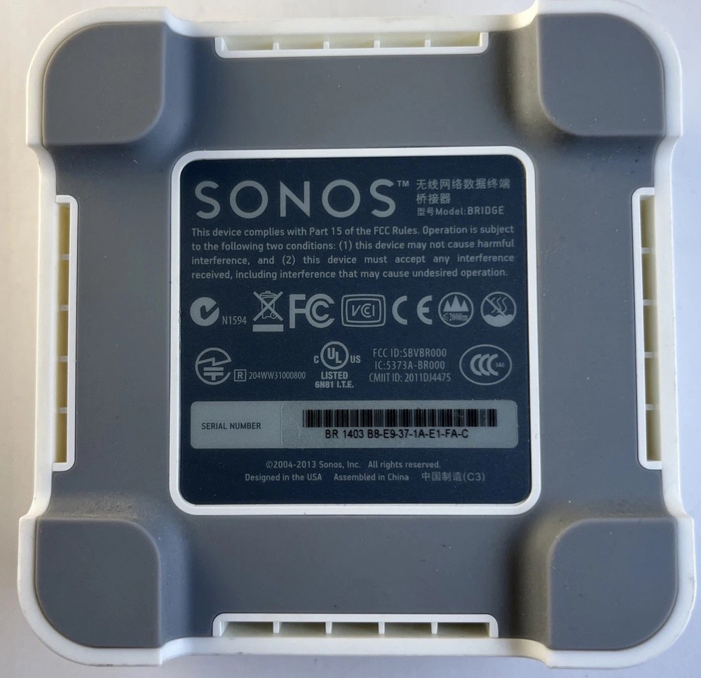 Sonos Bridge BRIDGE Wireless Network for Sonos Needs AC Adapter Good Condition
