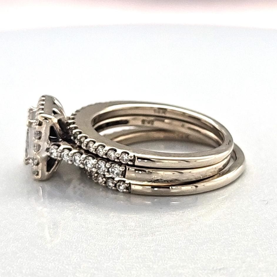 14K White Gold 3pc Ladies Invisible Set Diamond Wedding Ring Set 8.9 (MAC000223)