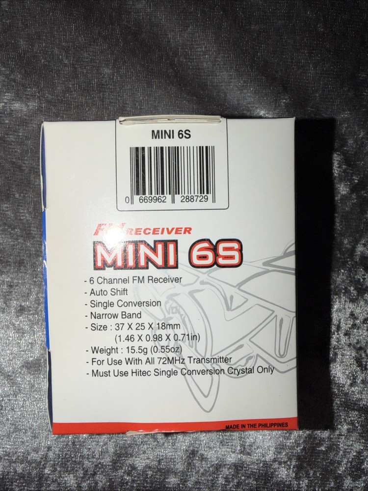 Hitec Mini 6S - 6 Ch. FM Single Conversion Receiver with Auto Shift 28872 (B2)