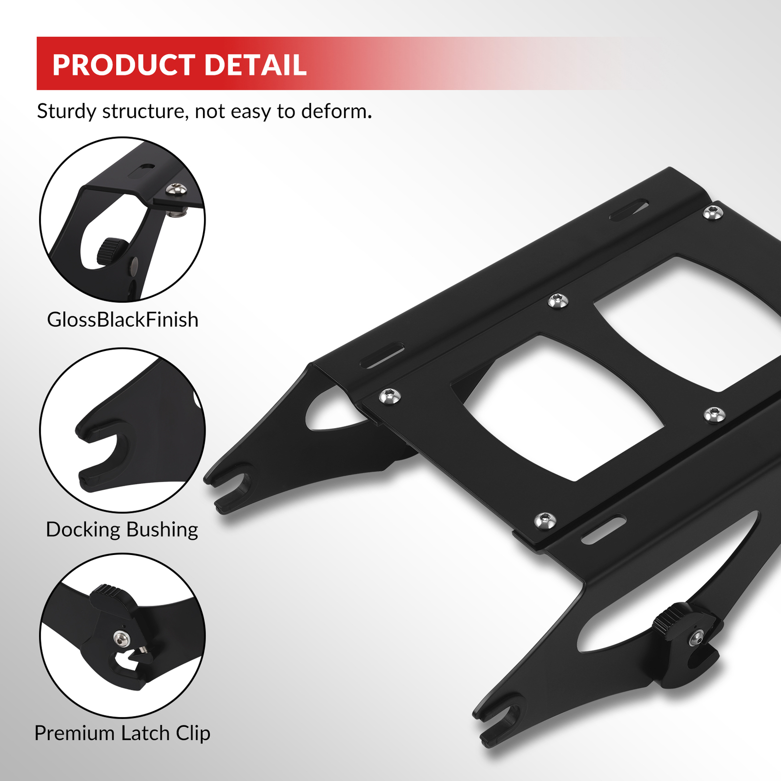 Razor Trunk with Slim Backrest Mount Rack Fit For Harley Touring Glide 14-25