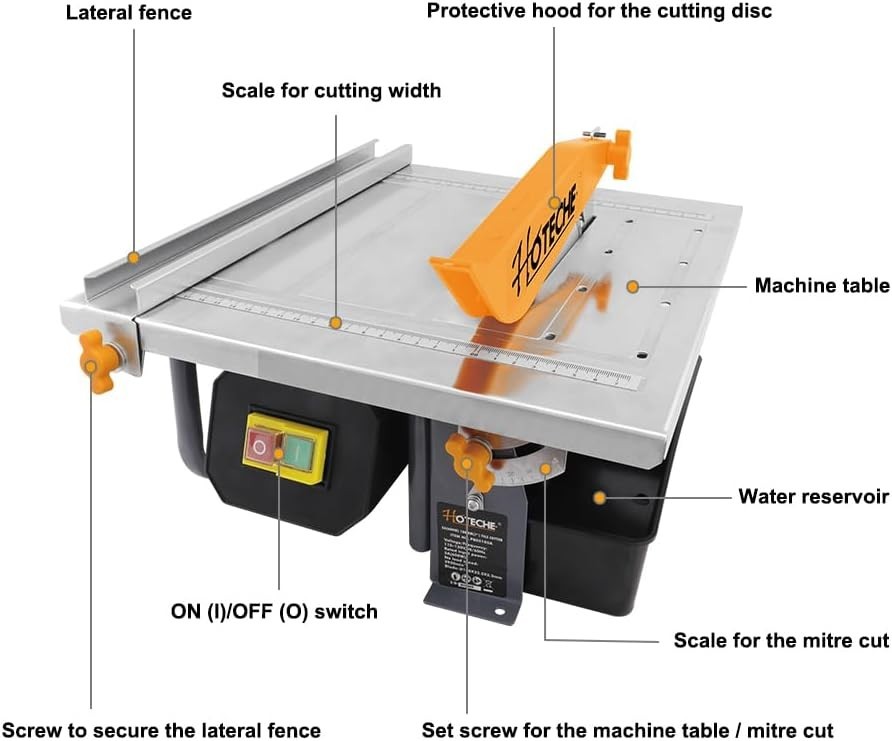 Professional 7-Inch Tile Cutter - Adjustable Depth & Bevel Cuts for Precision