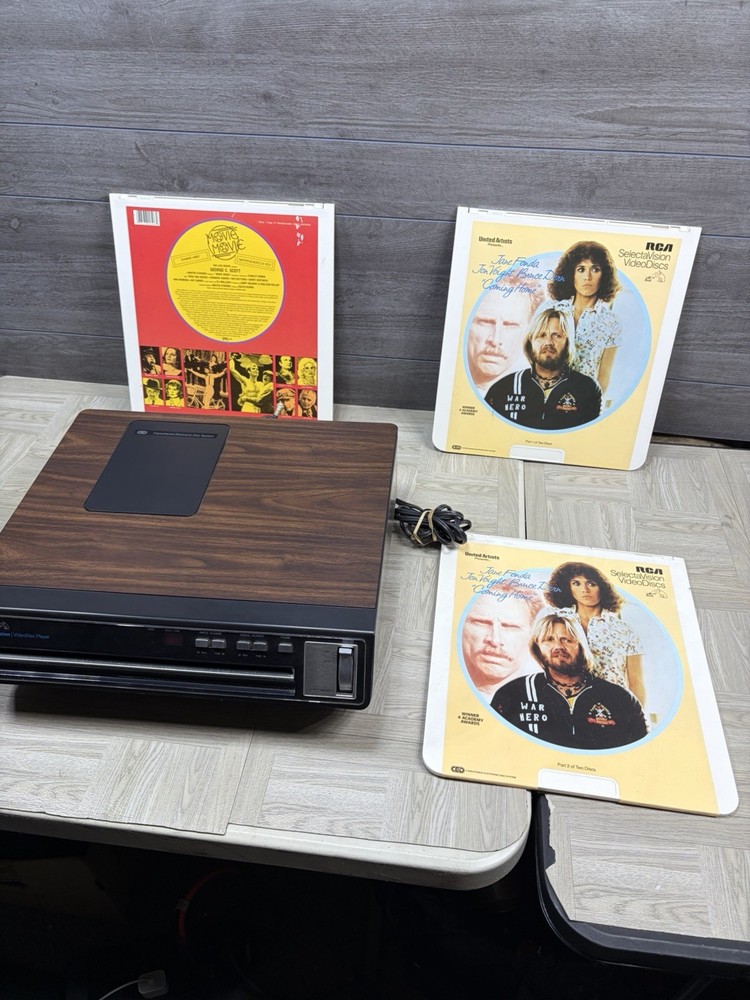 AS IS PARTIAL WORKING RCA SelectaVision CED Video Disc Player SFT100W + 3 Discs