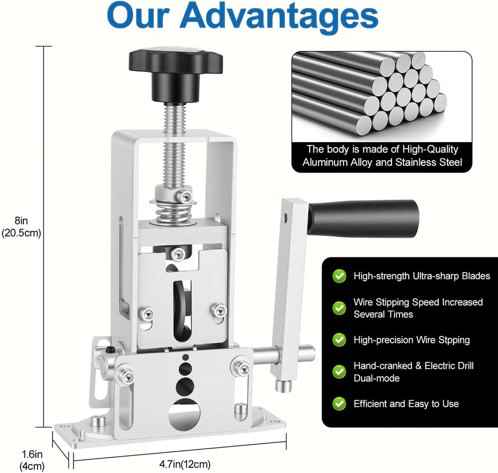 Wire Stripper Machine Manual, Scrapping Copper Cable Stripping Machine, Drill Po