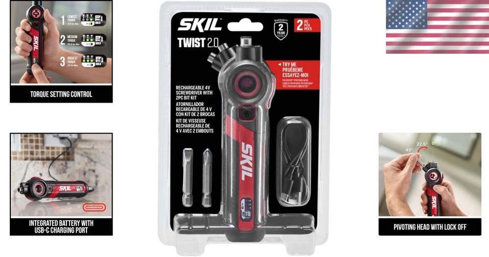 Portable Electric Screwdriver with Torque Settings