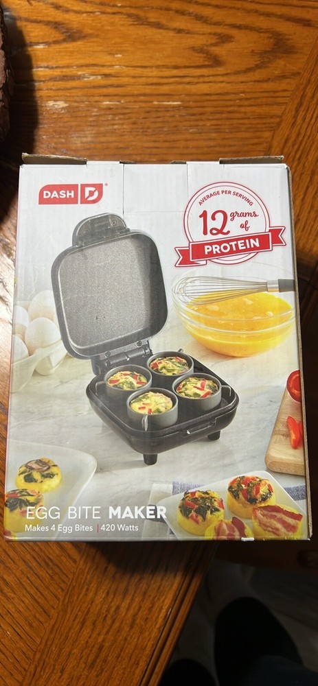DASH Egg Bite Maker Mini Breakfast Omelet Pancake Griddle Keto Recipes Blue