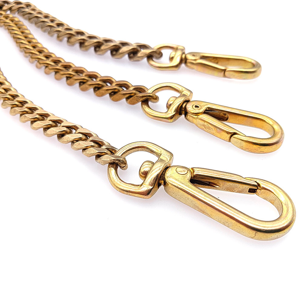 Solid Brass Flat Curb Key Chains Strap Handbag Purse replacement Accessories DIY