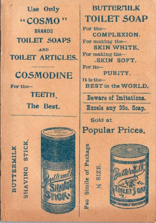 Cosmo Buttermilk Toilet Soap Shaving Stick Song Bird House Snow Scene JQV5