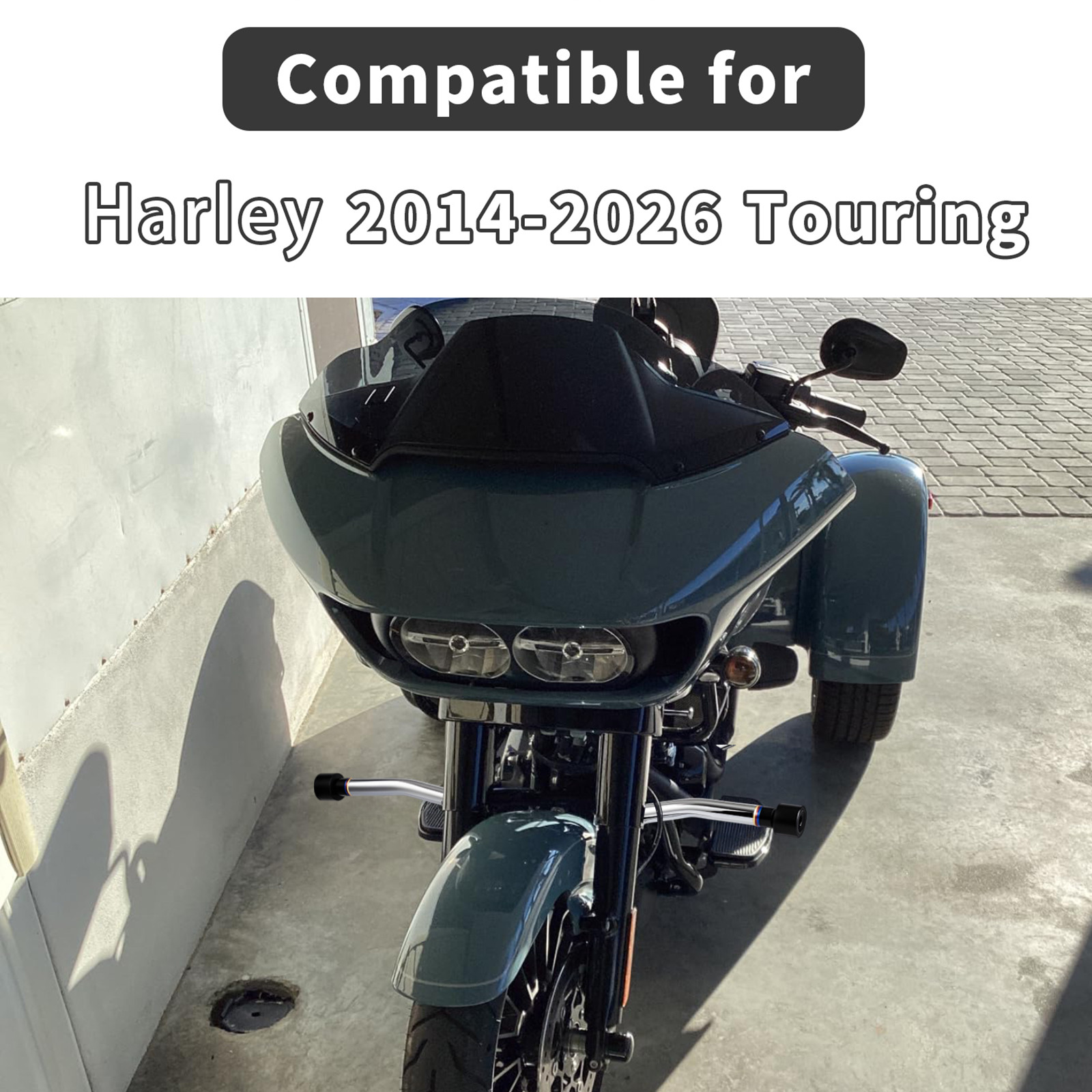 Chrome Front Highway Engine Guard Crash Bar For Harley Touring Models 2014-2026