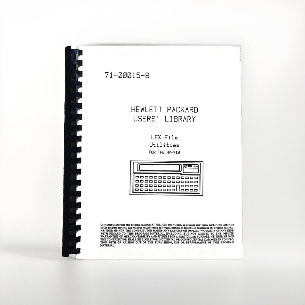 LEX file utilities for the HP71B Calculator