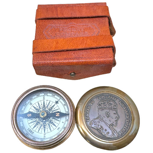 Edward VII King / Emperor Compass | Solid Brass Nautical Working Compass