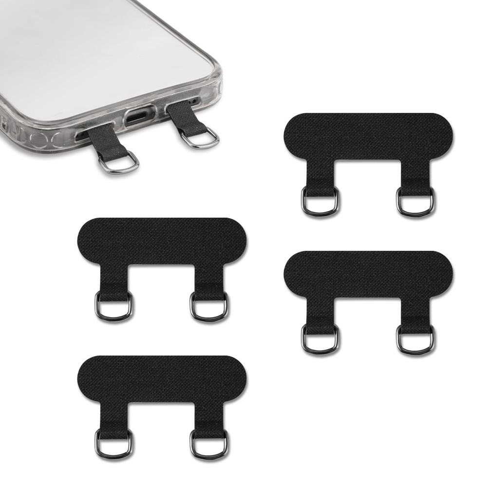 XIHIRCD 4pcs 2 Way Phone Tether Tab, Strap Patch Double Medium, Black