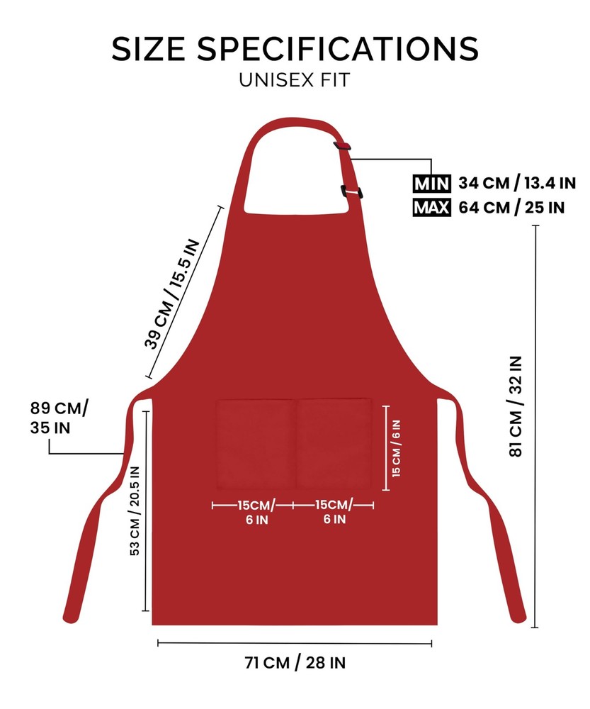 Utopia Kitchen 2 Pack Bib Apron, Adjustable with 2 Pockets, Water 2 Pack, Red