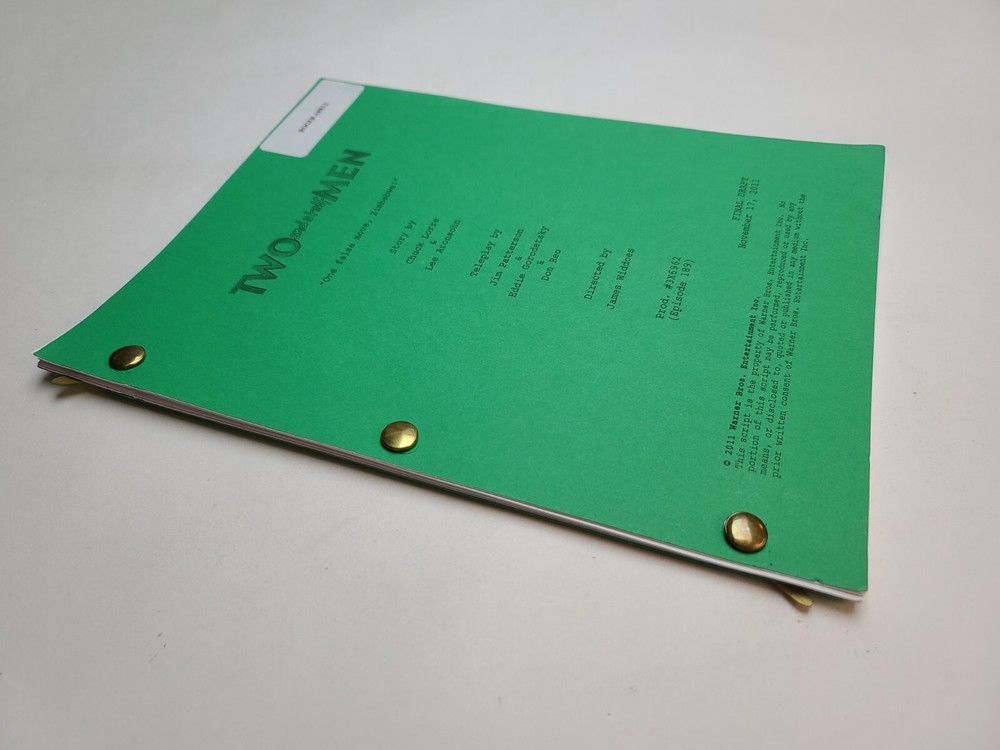 TWO AND A HALF MEN / Jim Patterson 2003 TV Script "One False Move, Zimbabwe!"