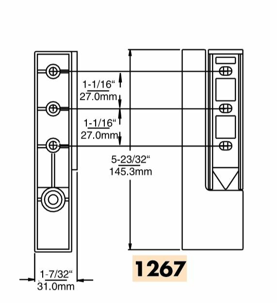 Kason OEM 1267 Cam-Rise Hinge