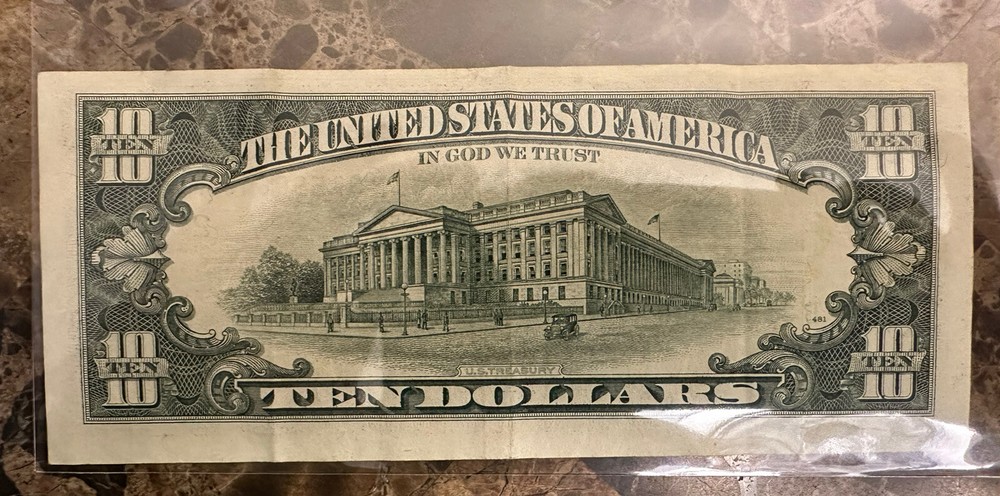1990 $10 BILL MISCUT ERROR RARE