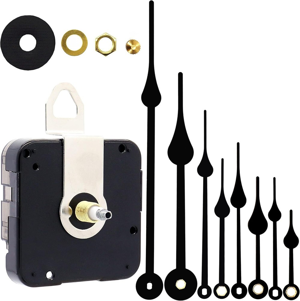 Modern Quartz Clock Movement Kit - Includes 4 Sets of Hands, Battery Powered