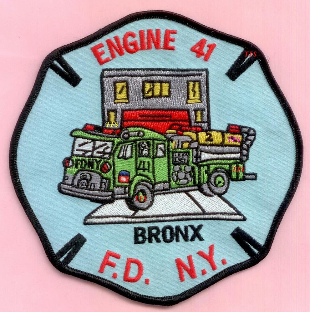 New York City Fire Dept Engine 41 Patch Black Rims