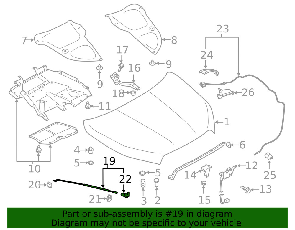 Genuine Subaru Support Rod 57251xc00a