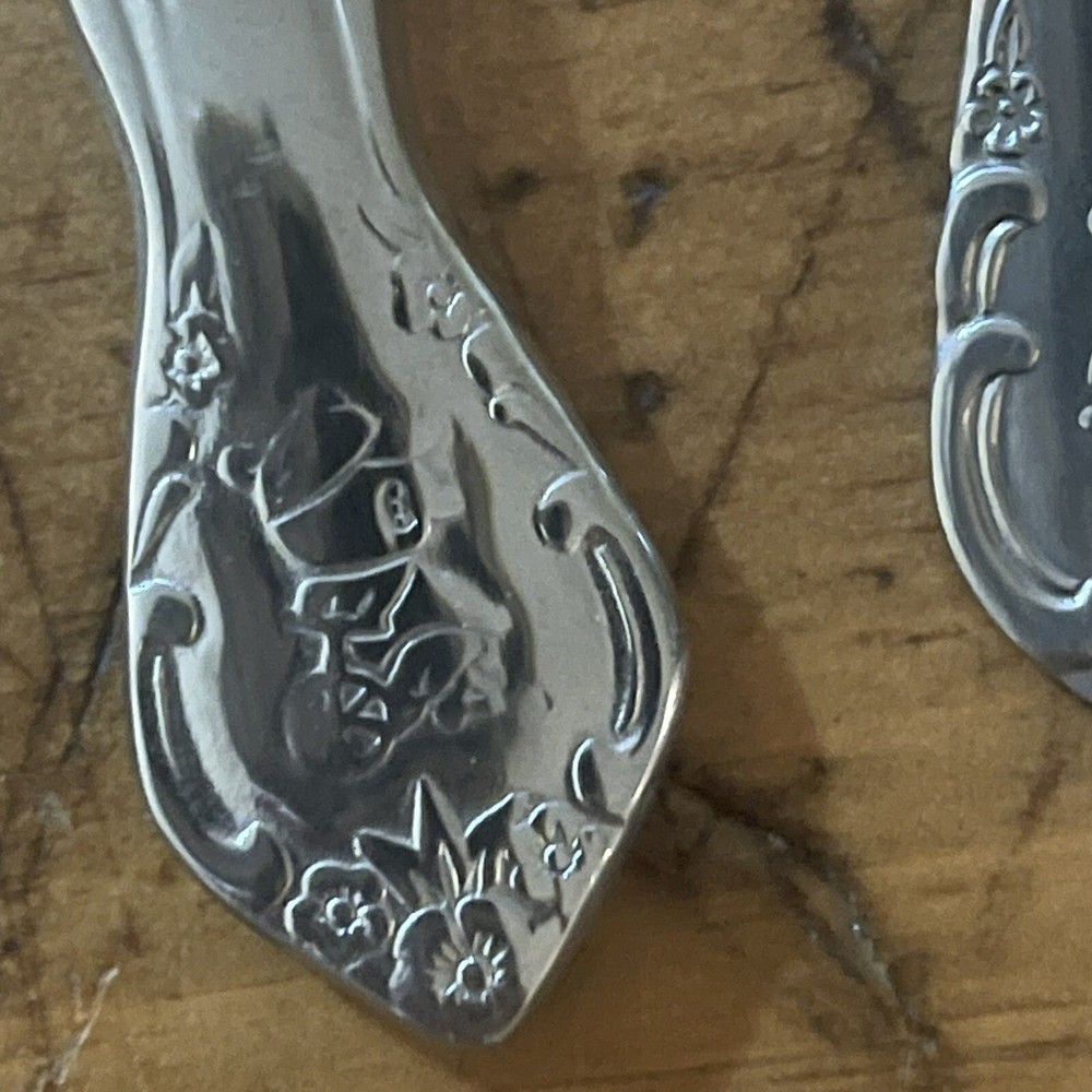 Estia Cascade 3pc Child's Set Stainless Flatware Spoon Knife Fork Teddy Bear