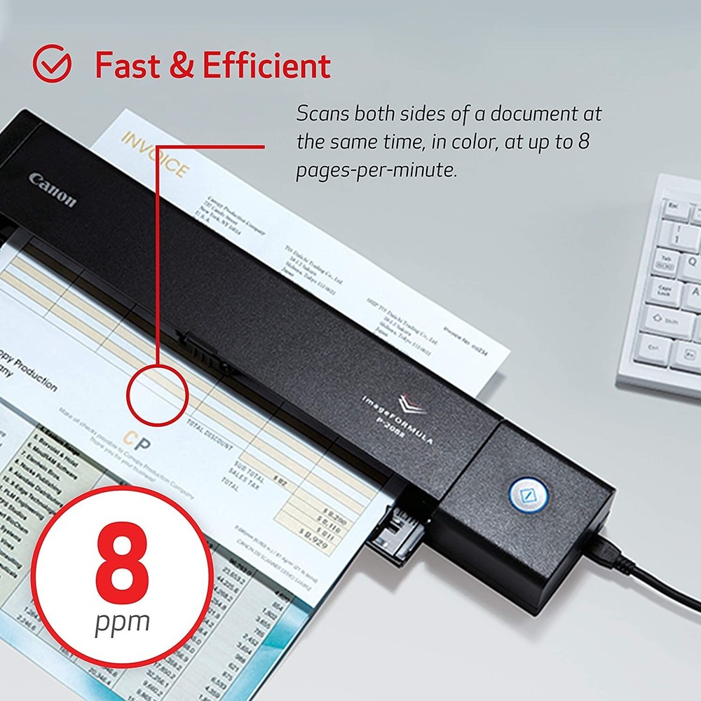 Canon P-208II ImageFORMULA Personal Document Scanner