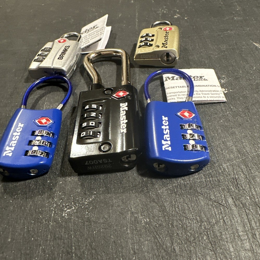5 TSA Combination Luggage Locks 3~Master 3 #comb,1 Master 4 #&1 Brinks(252)