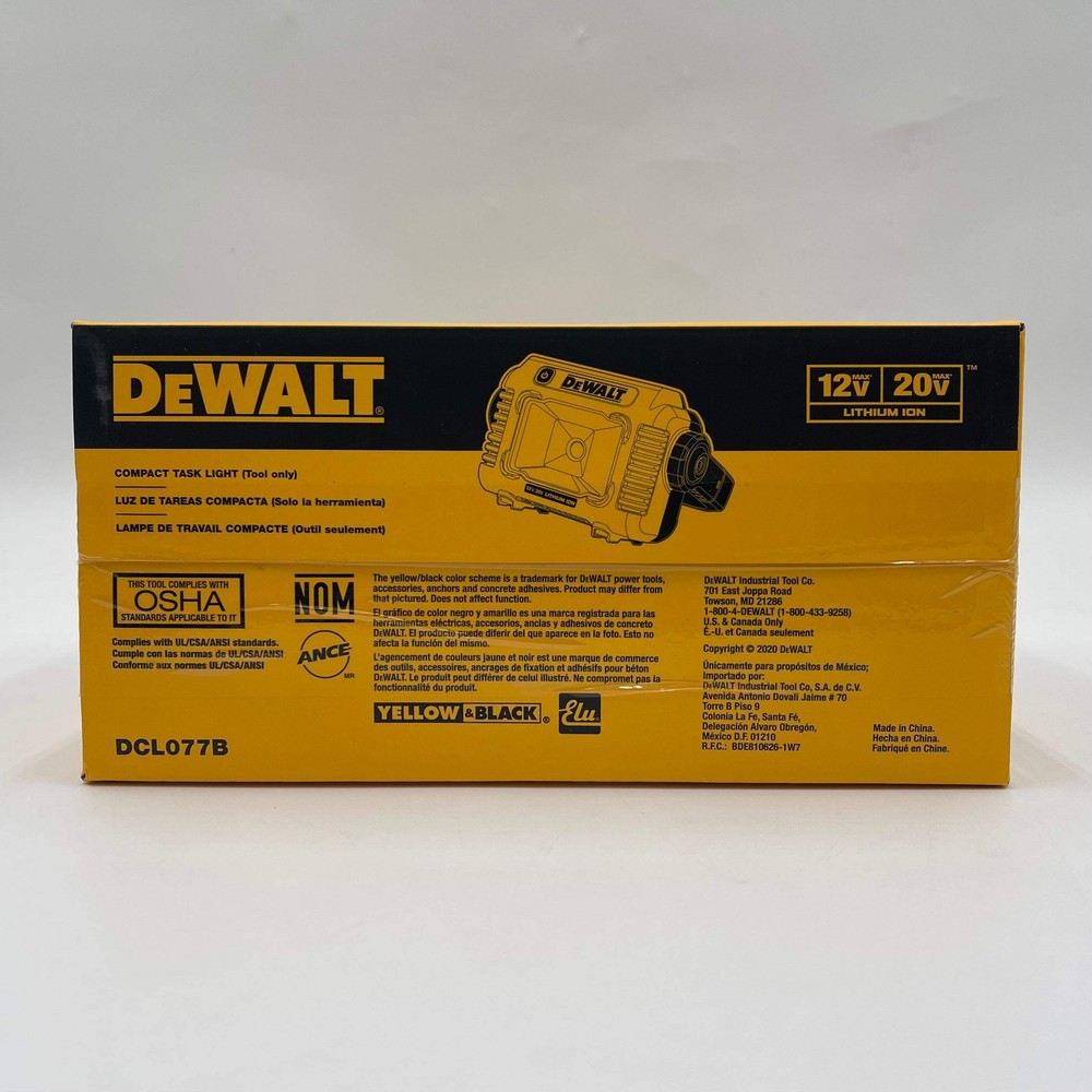 New DeWalt DCL077B 12v/20v MAX Compact Task Light