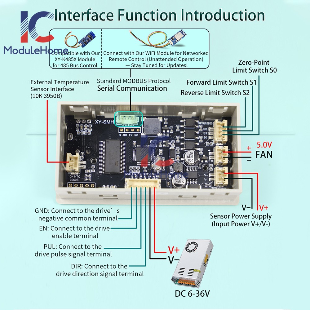 SMH 42 57 Stepper Motor Controller Forward/Reverse Pulse Delay Positioning Angle