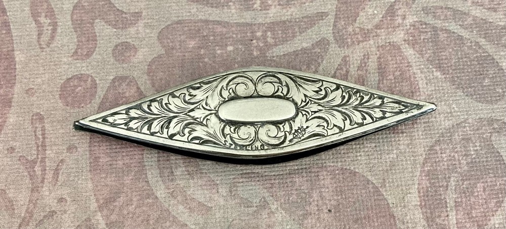Webster Sterling Tatting Shuttle Leaf/Scroll Design, Antique