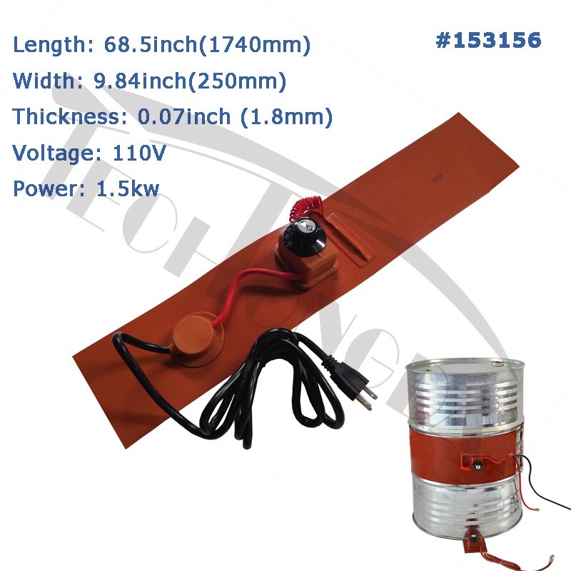 Temperature Control Oil Drum Heater/Silicone Oil Drum Heating Belt 250*1740mm