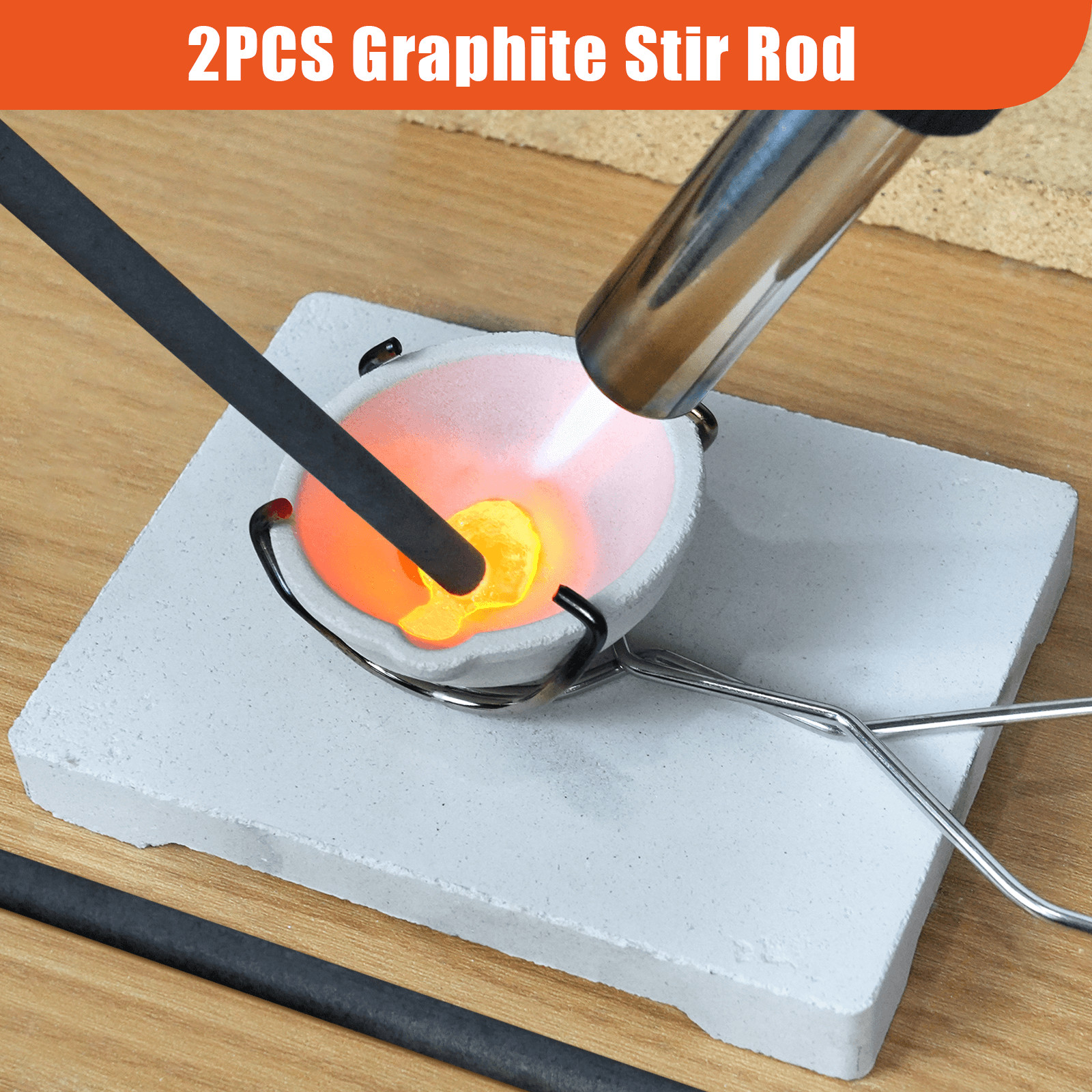 9PCS Graphite Ingot Crucible Mold Set Torch Melting Tools Kit for Gold Silver