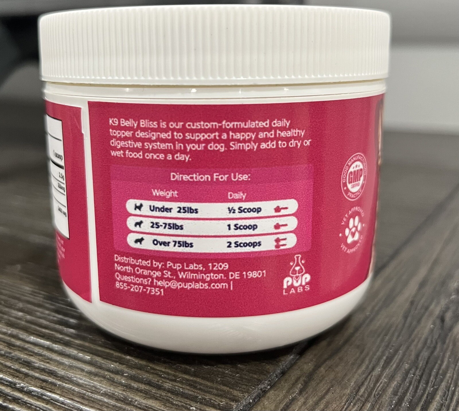 Pup Labs K9 Belly Bliss Weight: 60g (2.14 Oz) 30 Scoops