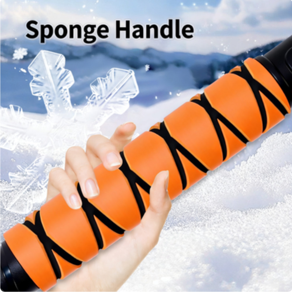 360°Rotating Extendable Snow Brush and Ice Scraper, Telescoping Ice Scraper 35.4