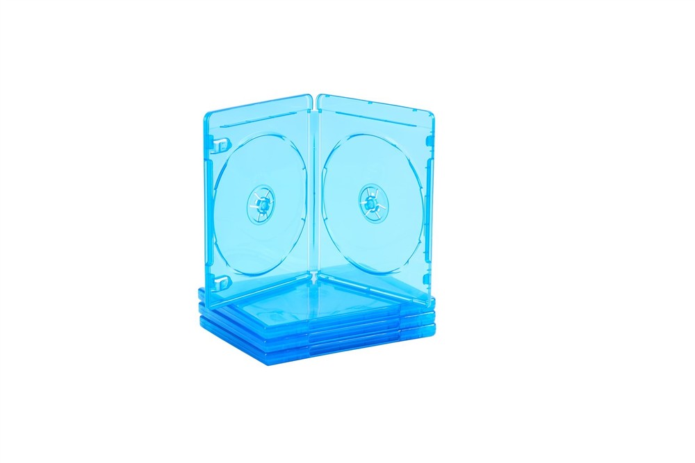 10x Double Blu-Ray Case 12mm Standard Clear Blue Replacement Box Holds 2 Discs