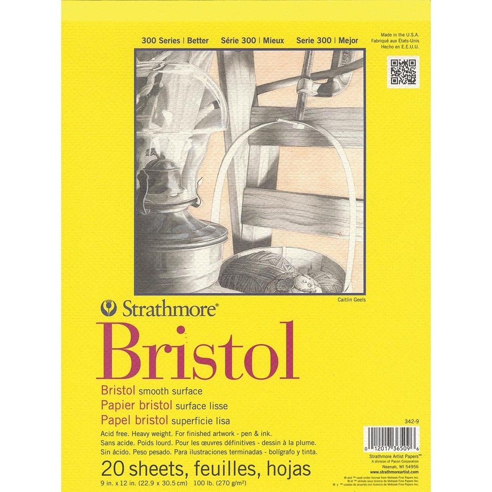 Strathmore 300 Series Smooth Bristol Pad 9x12"