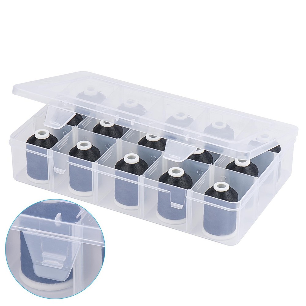 [Box-Upgraded] Simthread Machine Embroidery Thread 1000M Black 900, with Stor...