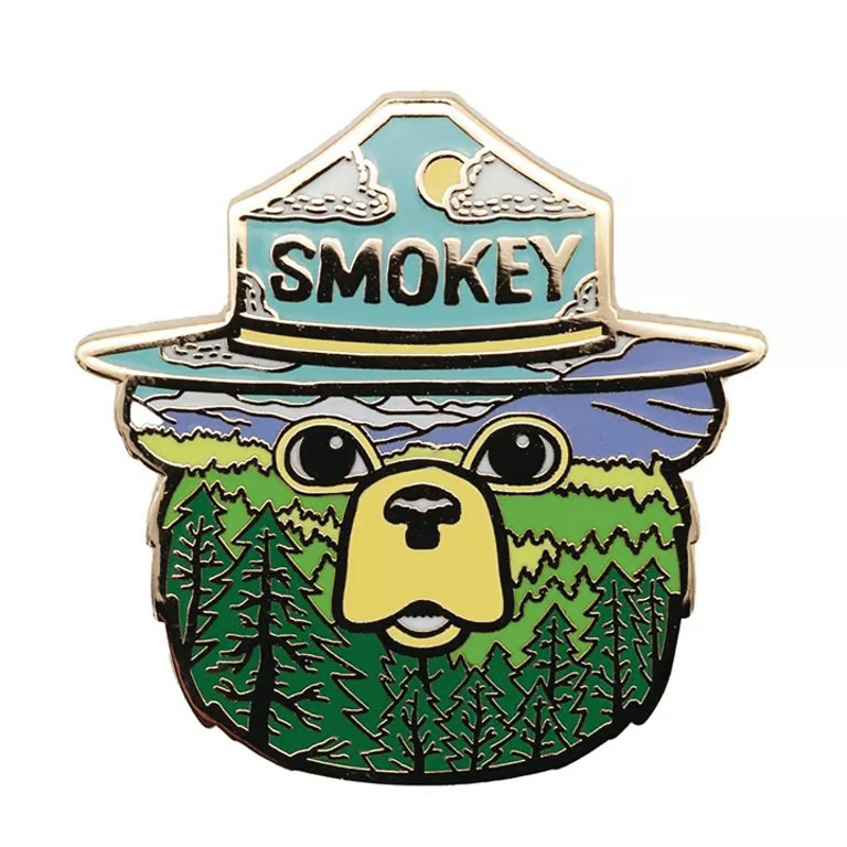 Smokey Bear Forest Enamel Pin Ltd Edition NEW Lapel Art