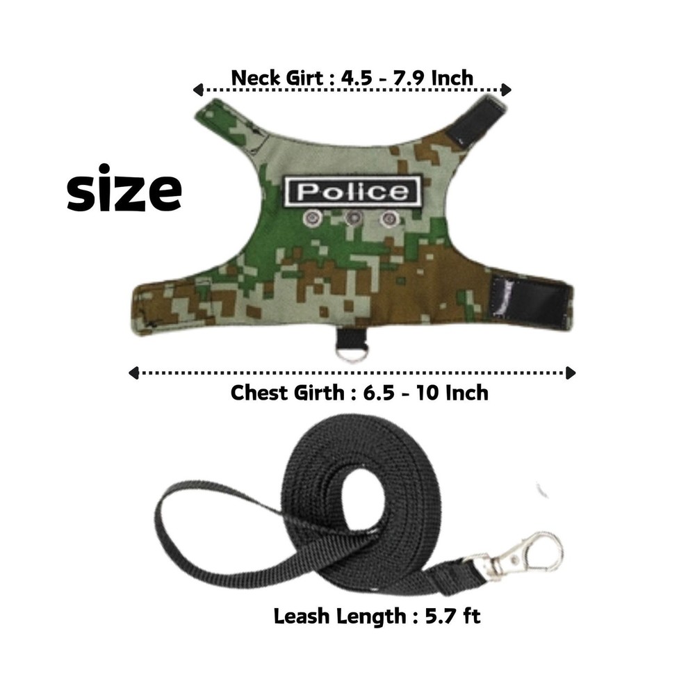 Bearded Dragon Harness Leash Set with Patch Adjustable Lizard Traction Rope E...