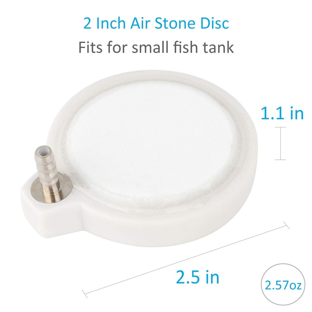 Pawfly 2 Inch Air Stone Disc Aerator Bubble Diffuser for Small 2 inch, White