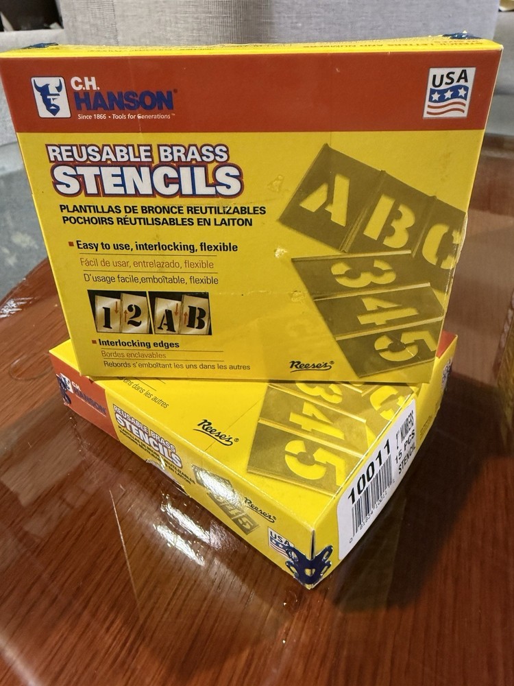 CH Hanson Reusable 15pc Brass Numbers Only Stencils Reese’s