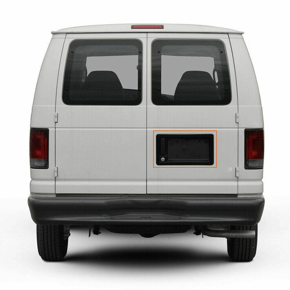 Fit For Ford E150 E250 E350 Rear Cargo Door Handle License Plate Bracket Black