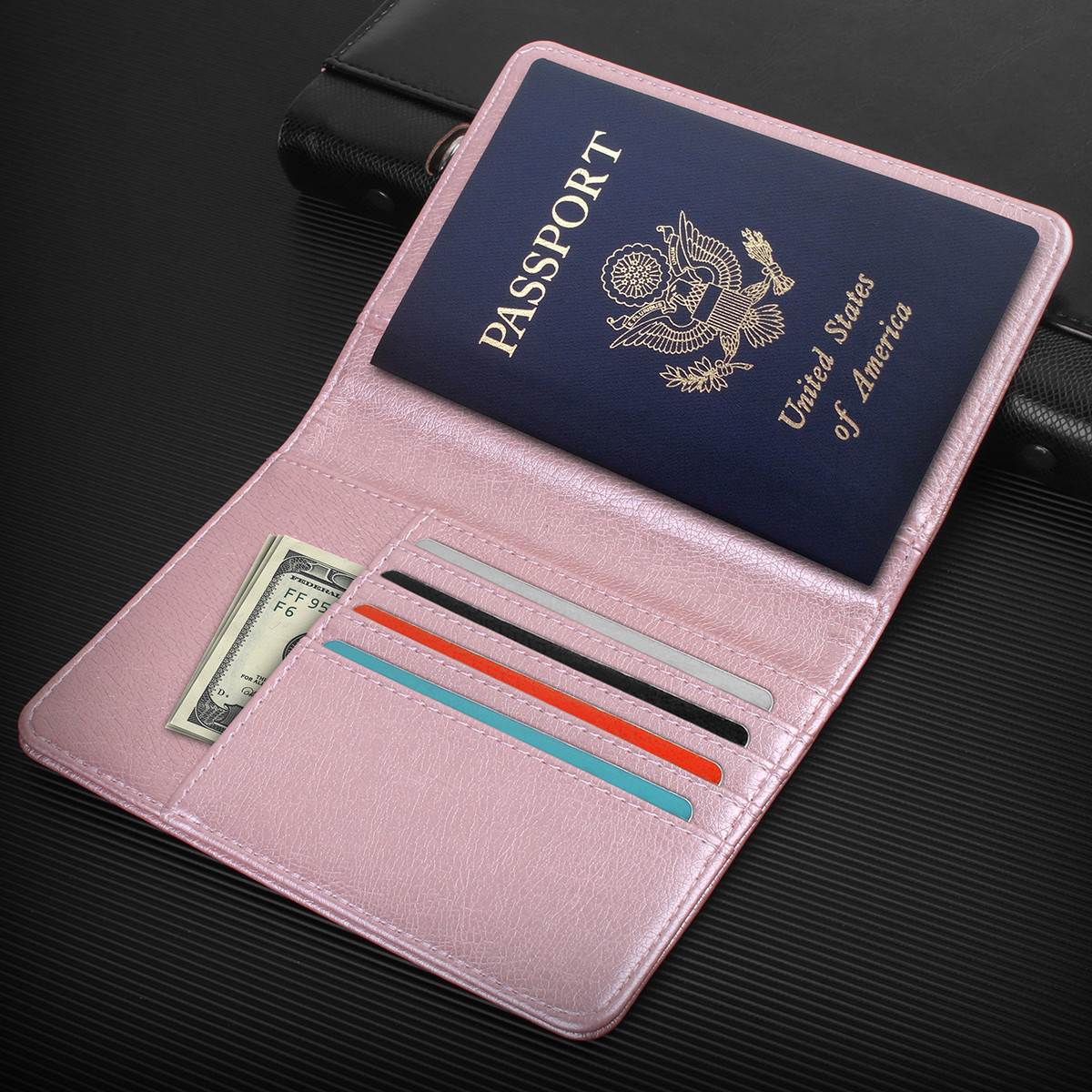 Slim Leather Travel Passport Wallet Holder RFID Blocking ID Card Case Cover US
