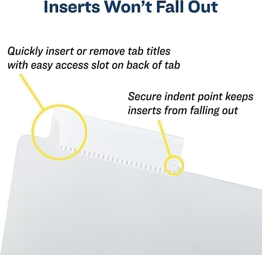 Avery Big Tab Insertable Pocket Dividers for 3 Ring Binders, 5-Tab Set,...