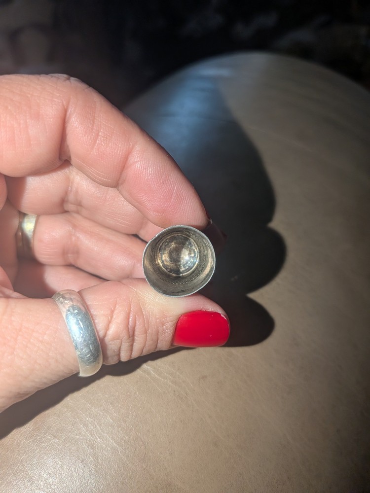 antique sterling silver thimble 10