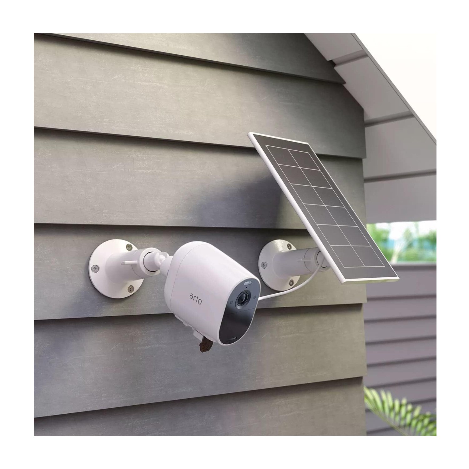 Arlo Essential Spotlight 4 Camera Security System with Solar Power Panel (White)