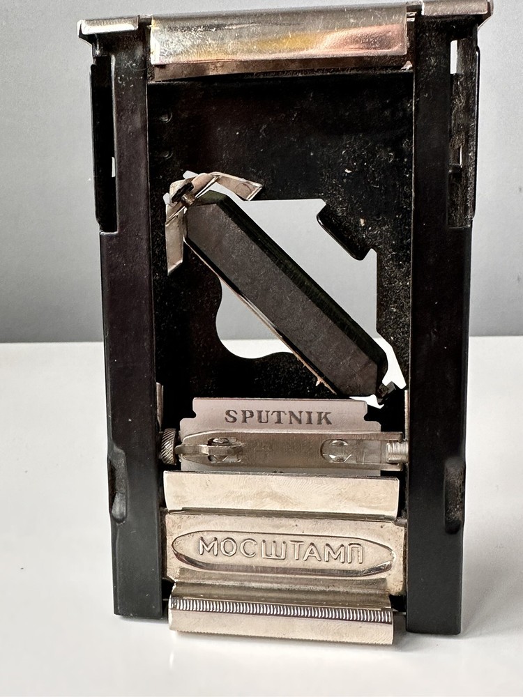 Vintage Soviet Russian Barber Razor Blade Sharpener Machine Tool Box 1950s