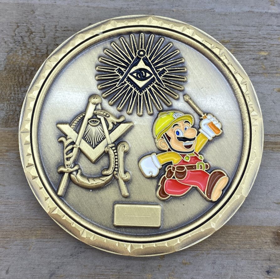 Nintendo Super Mario Maker MASONIC FREEMASON Game Challenge Coin