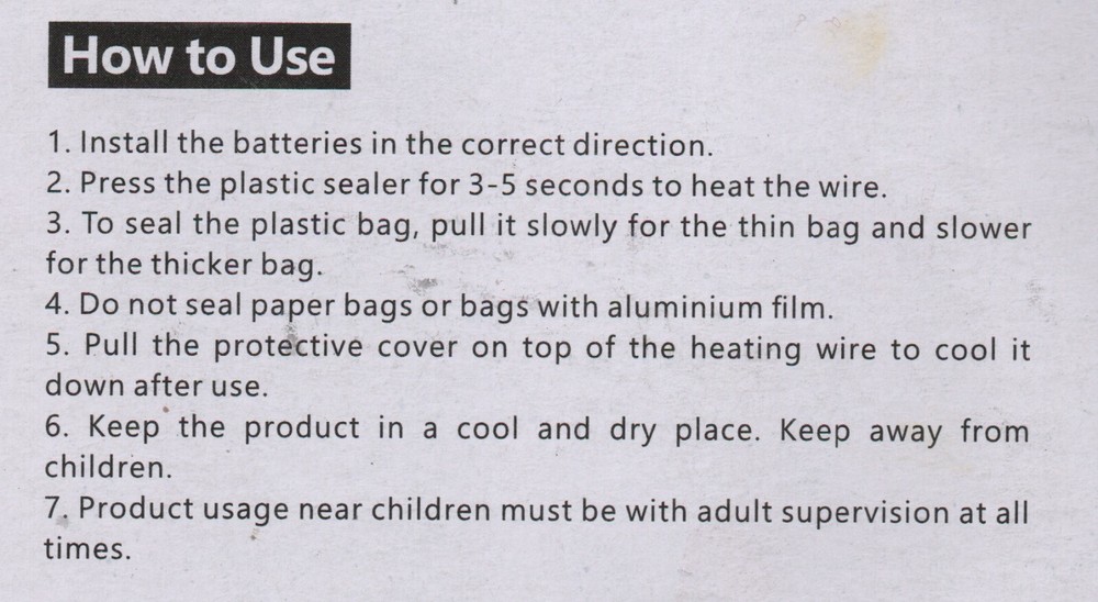 PLASTIC SEALER AUTOMATIC MINI PORTABLE BATTERY POWER