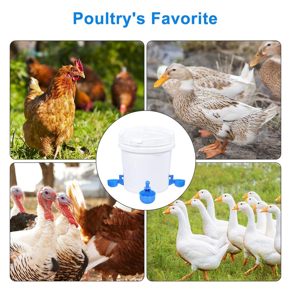 10Pcs Automatic Water Cups Chicken Ducks Quail Drinking Poultry Drinker Waterer
