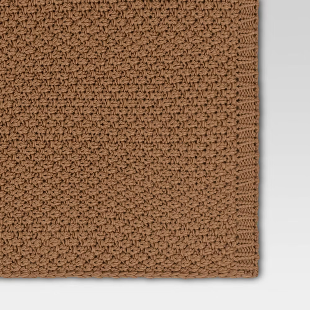 Oversized Recycled Knit Throw Blanket Brown - Threshold